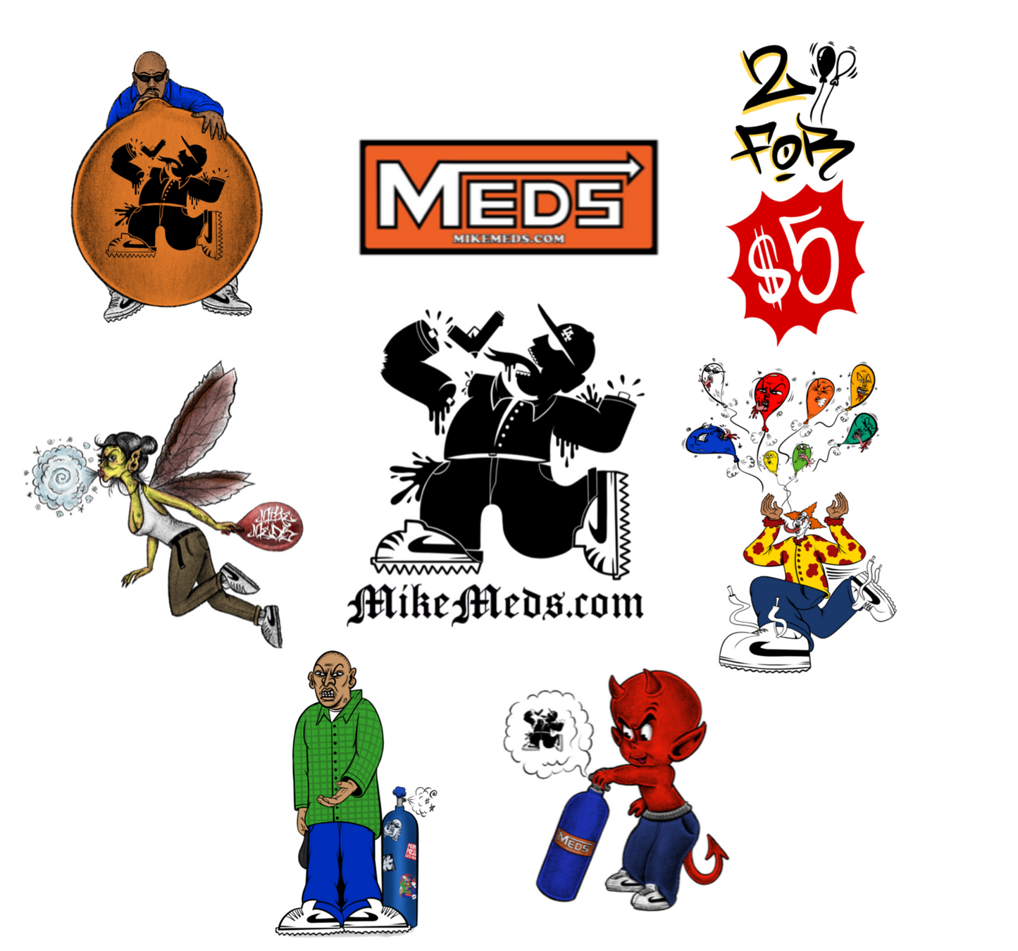 2 for 5 sticker pack