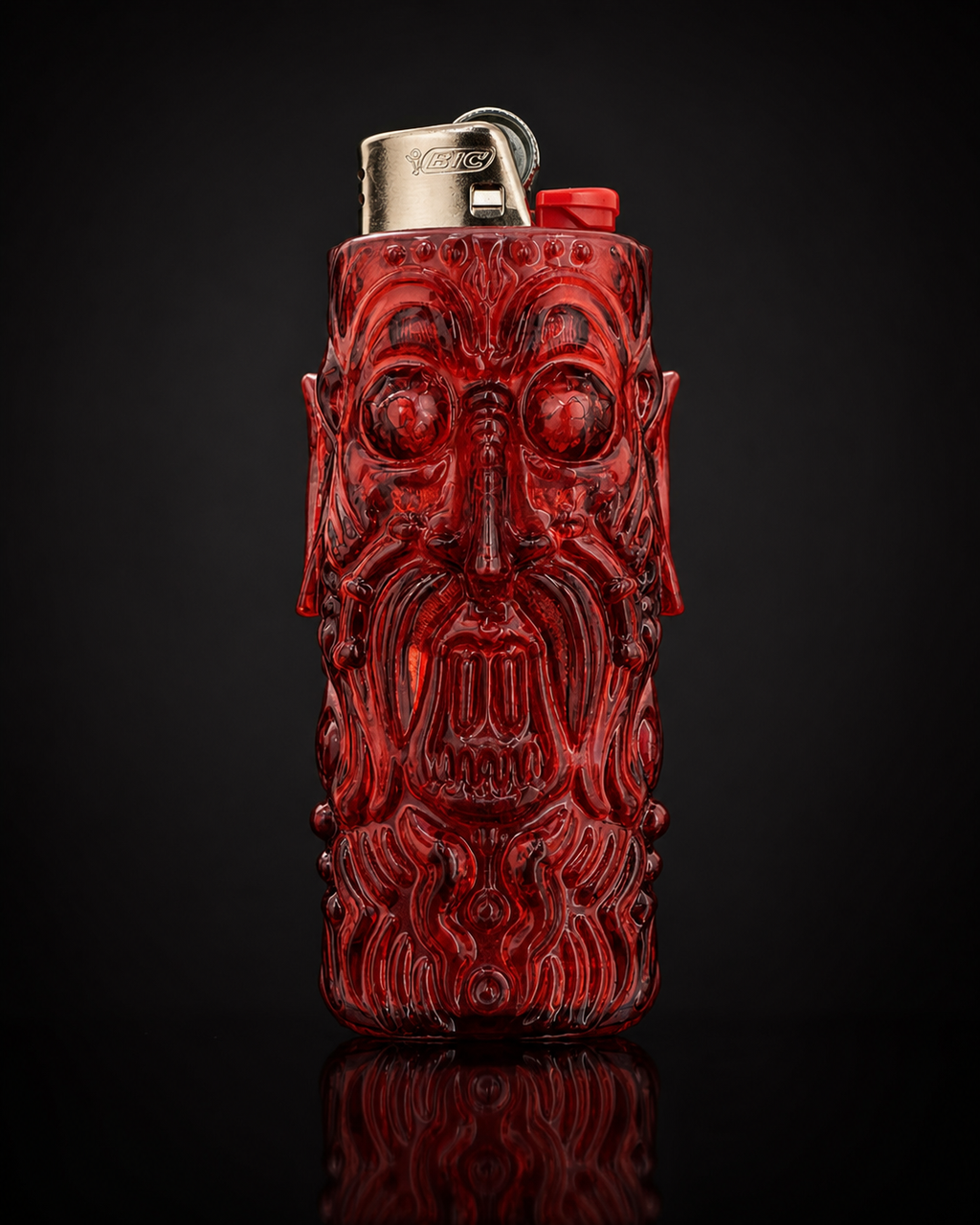 2 face lighter holder (Transparent red)