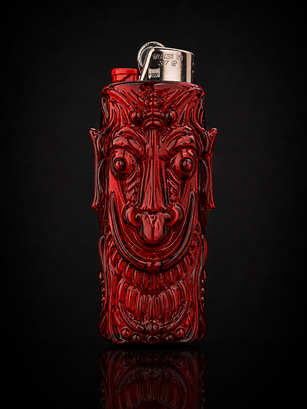 2 face lighter holder (Transparent red)