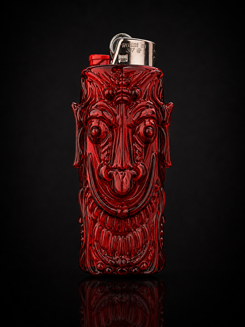 2 face lighter holder (Transparent red)