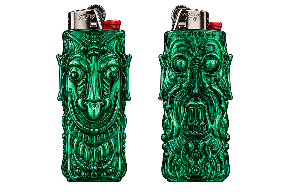 2 face lighter holder (Transparent red)